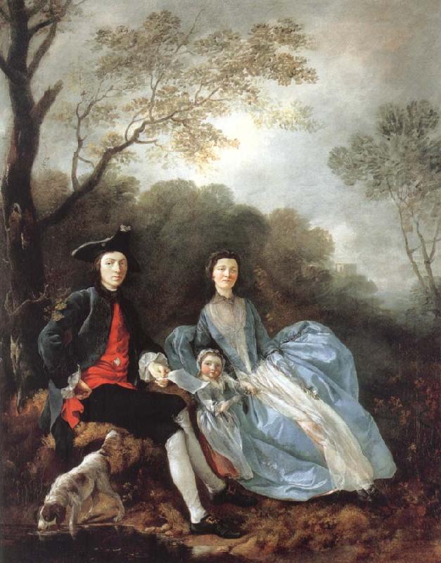 Thomas Gainsborough Self-portrait with and Daughter oil painting picture